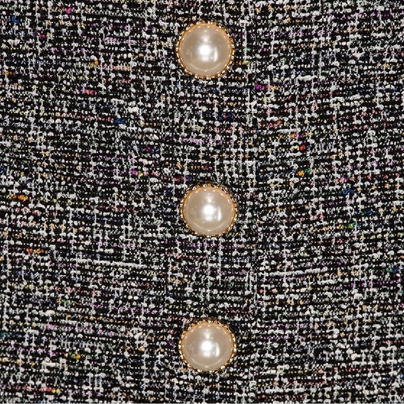 NWT REVOLVE Lovers + Friends Wolfe Tweed Midi Dress with Pearl Buttons Size L - Picture 3 of 12